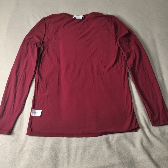 Lacoste Red Long Sleeve V-Neck Shirt - Picture 6 of 8